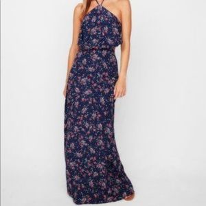 Floral halter neck maxi dress